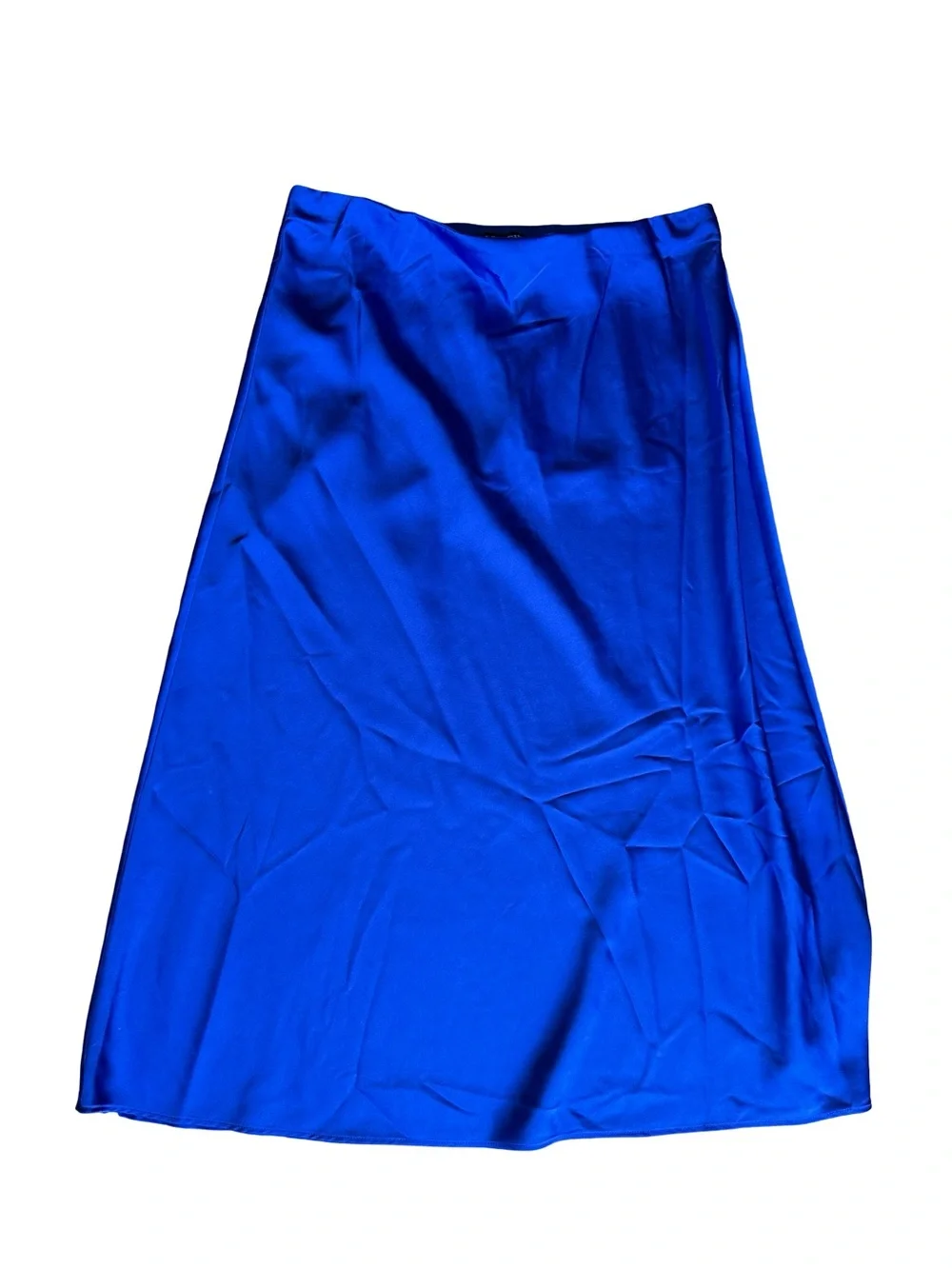 J.Crew Gwyneth Cobalt Blue Satin Midi Slip Skirt